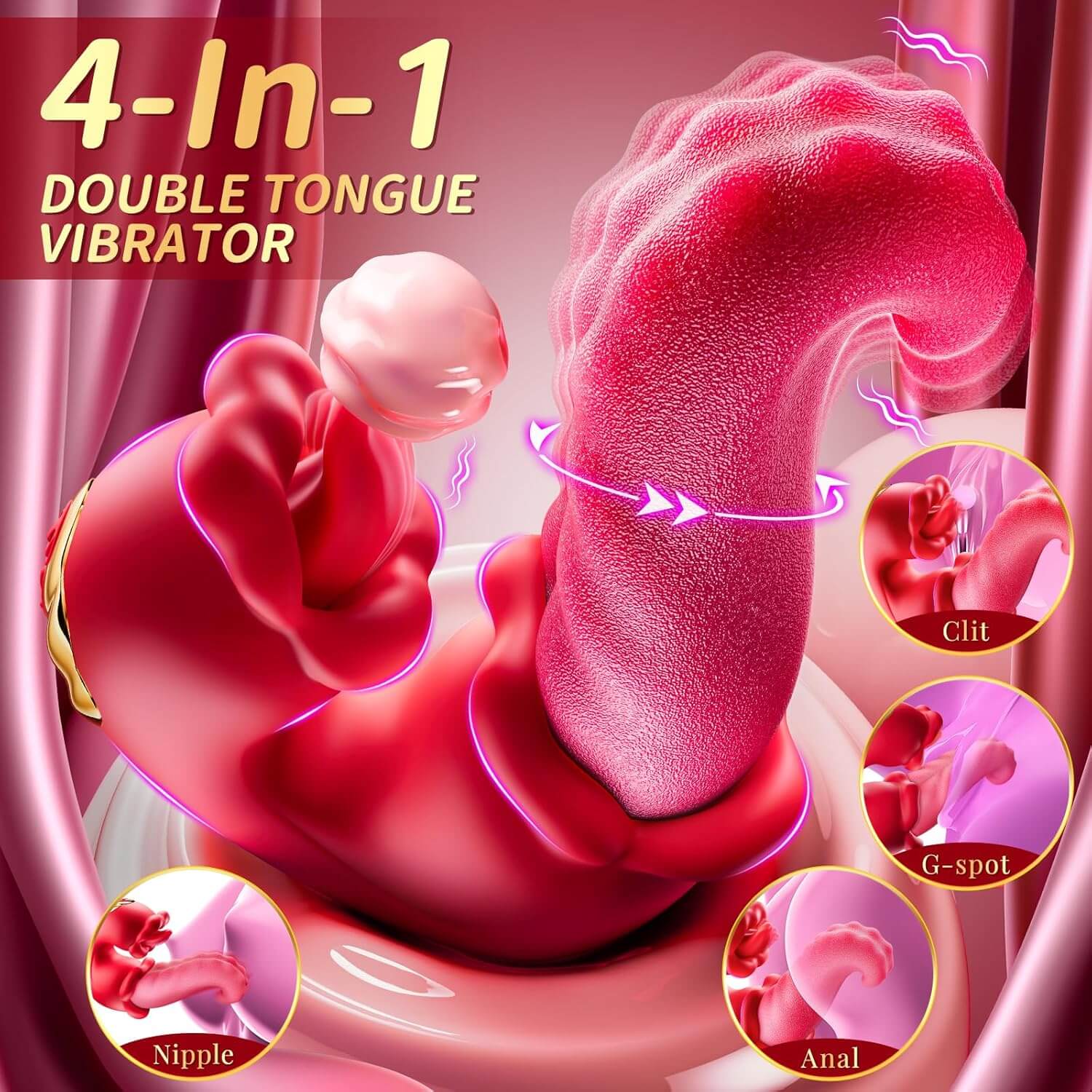 Rose Toy Sex Toys Tongue Vibrator for Women – 10 Licking Clitoral - Image 12