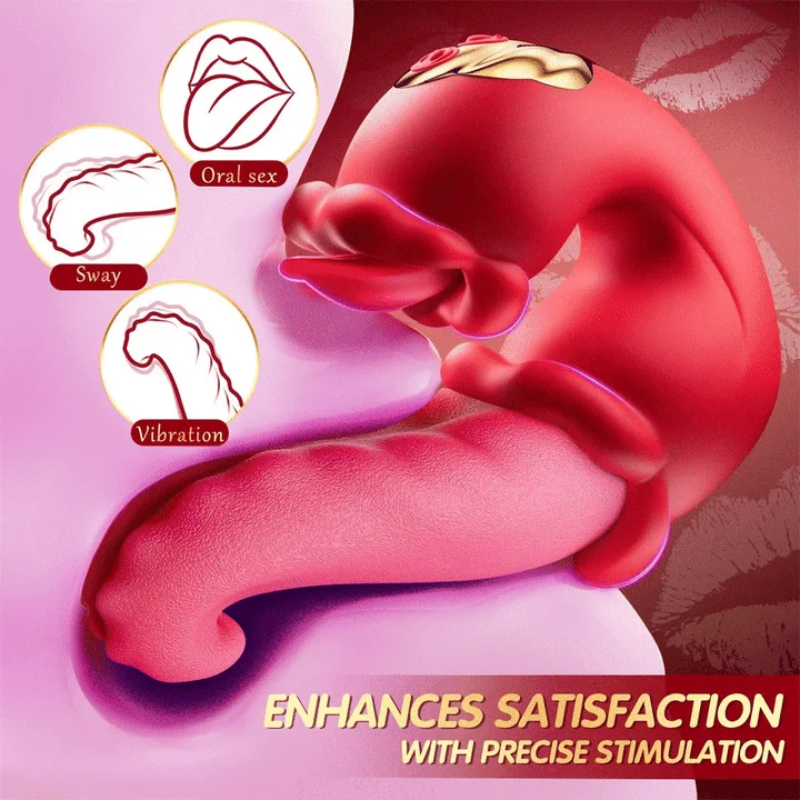Rose Toy Sex Toys Tongue Vibrator for Women – 10 Licking Clitoral - Image 2